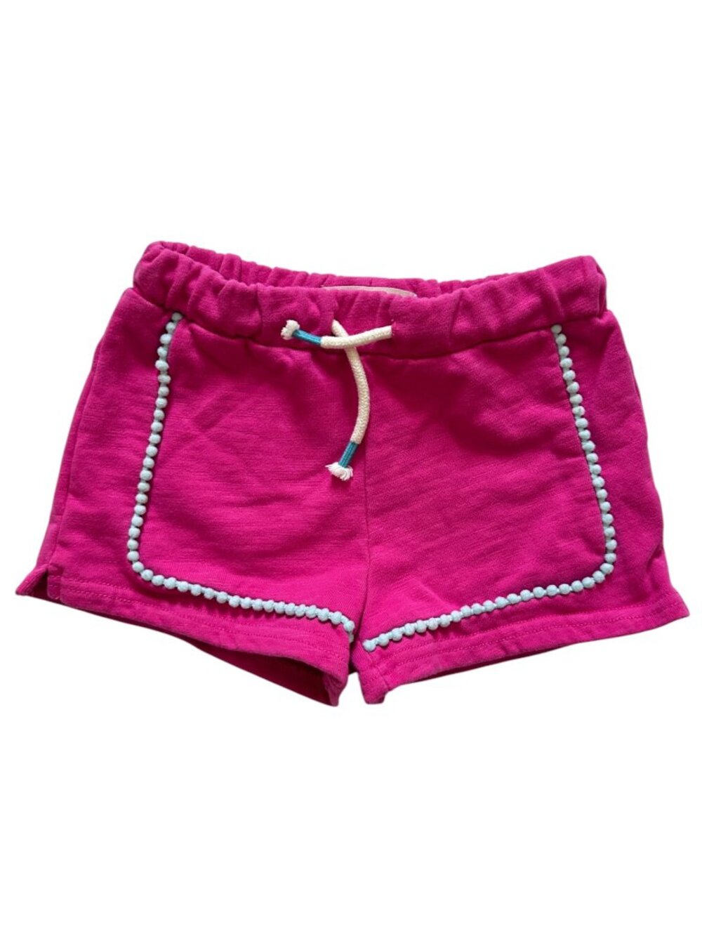 Mini Boden Magenta Pink Pom Pom Trim Cotton Shorts Size 6